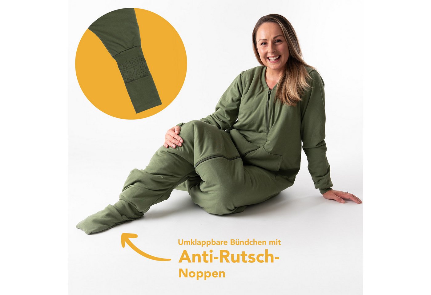 Schlummersack Hüttenschlafsack Erwachsenenschlafsack mit Füßen ganzjährig, 2.5 Tog wattiert Bild 2