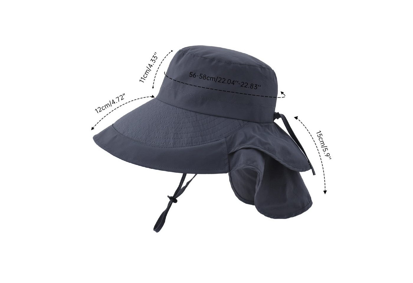 Coonoor Fischerhut Sonnenhut Damen UPF 50+ Outdoor UV Summer Cap mit Nackenschutz (1-St) Faltbarer Fischerhüte für Wandern Camping Reisen Angeln Bild 3