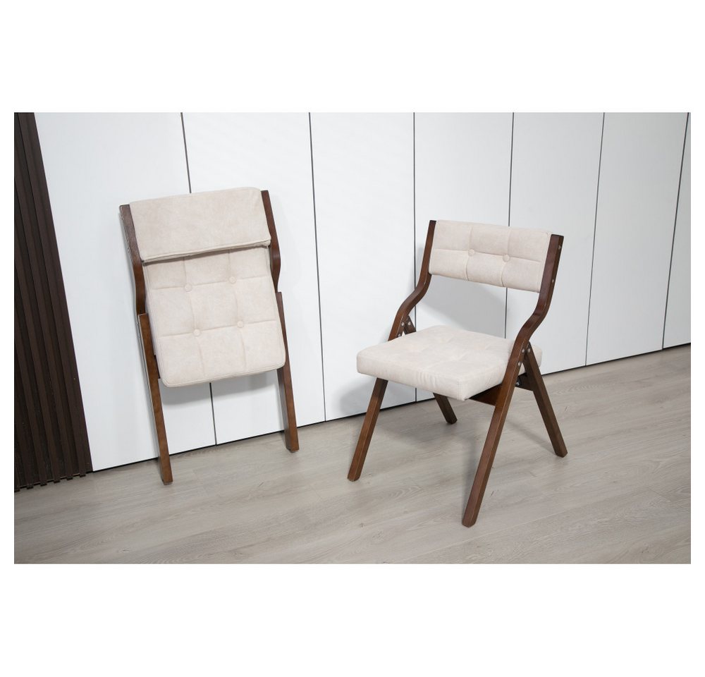 BBG Faltstuhl 2er-Set gepolsterte Klappstühle aus Holz (2 St), Esszimmerstühle mit Samtbezug und Rückenlehne,platzsparende Faltstühle