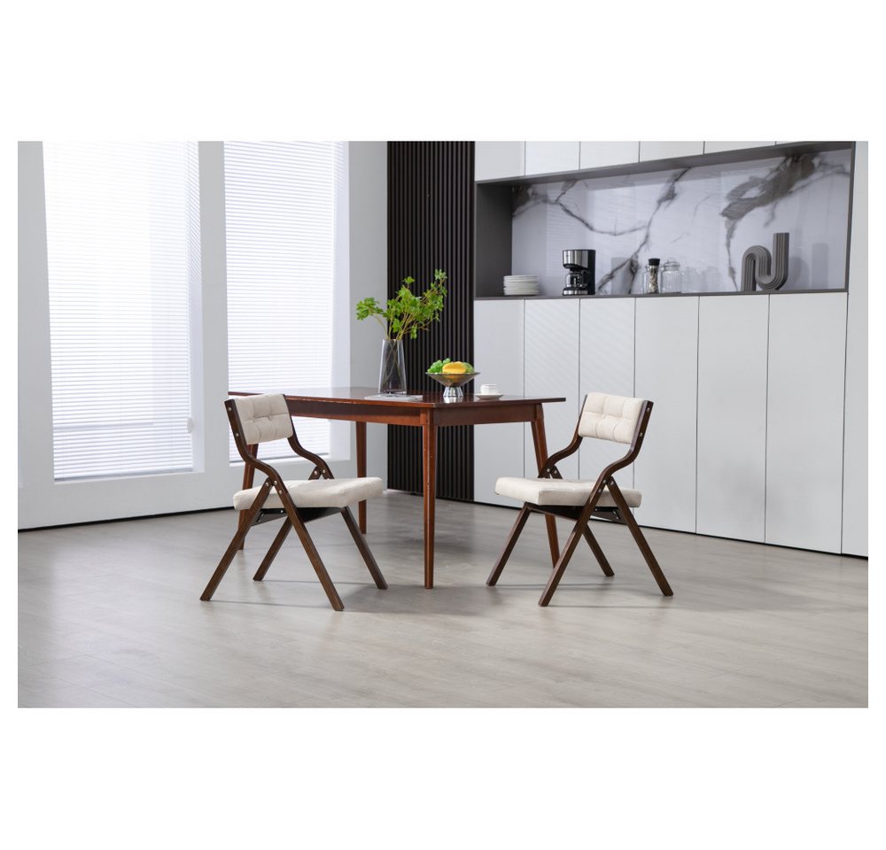BBG Faltstuhl 2er-Set gepolsterte Klappstühle aus Holz (2 St), Esszimmerstühle mit Samtbezug und Rückenlehne,platzsparende Faltstühle Bild 3