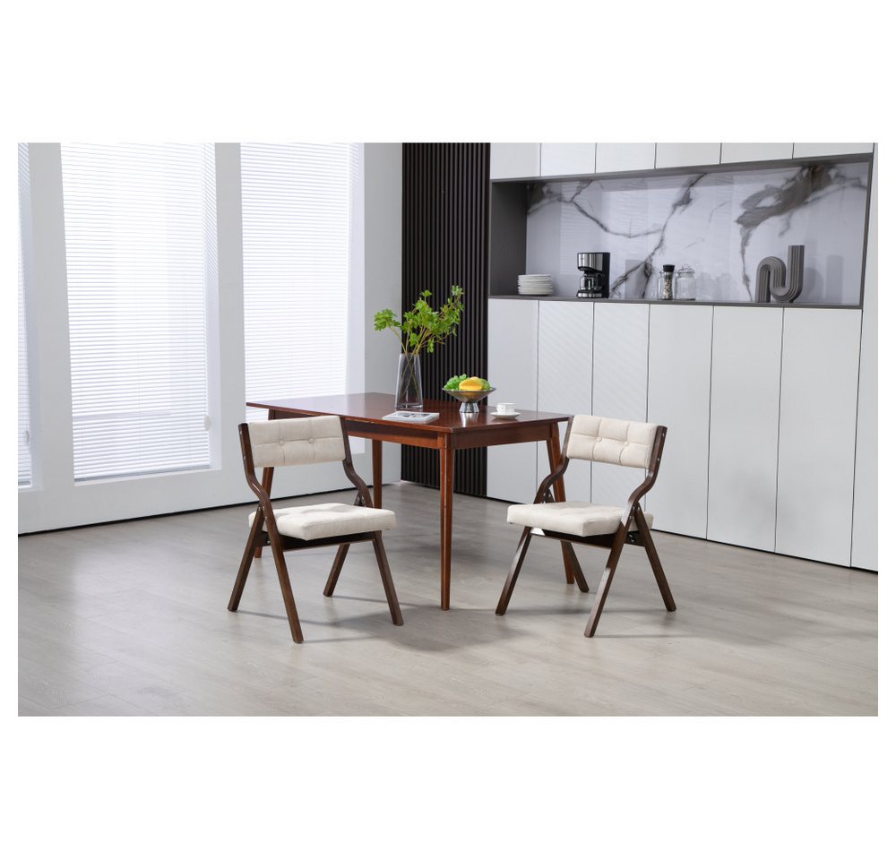 BBG Faltstuhl 2er-Set gepolsterte Klappstühle aus Holz (2 St), Esszimmerstühle mit Samtbezug und Rückenlehne,platzsparende Faltstühle Bild 4