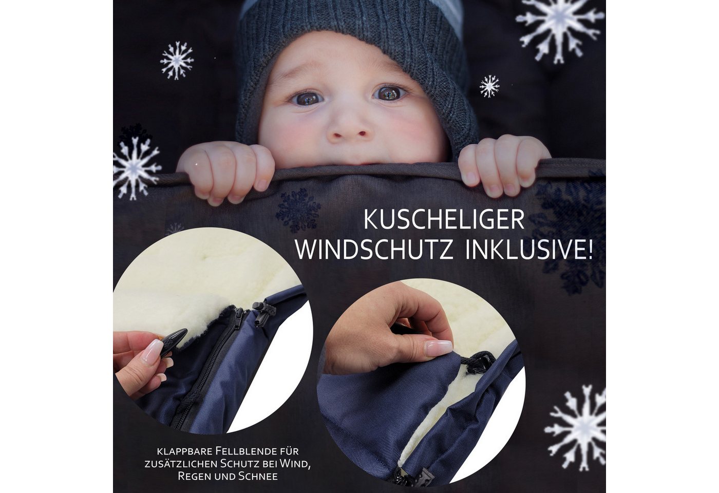 BambiniWelt by Rafael K. Fußsack Winterfußsack Babyfußsack Fußsack Kinderwagen Wolle universal 90cm, universal