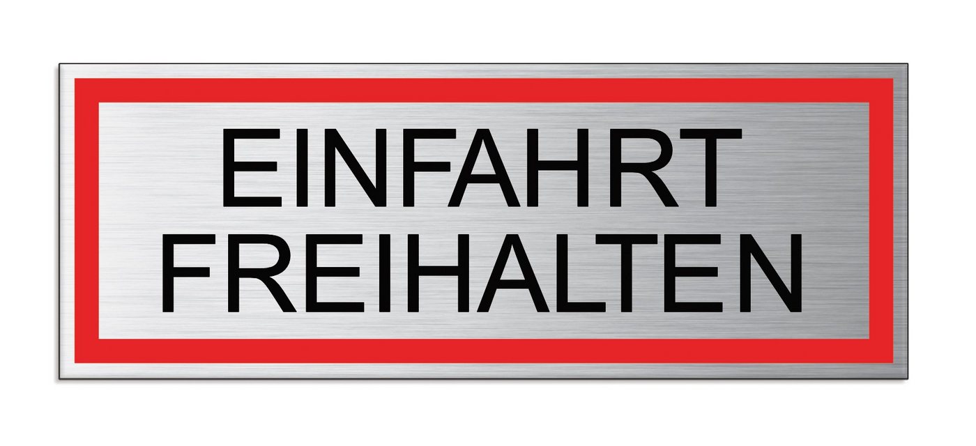 OFFORM DESIGN Warnschild Einfahrt freihalten 175 x65 mm Aluminium UV und wetterfest