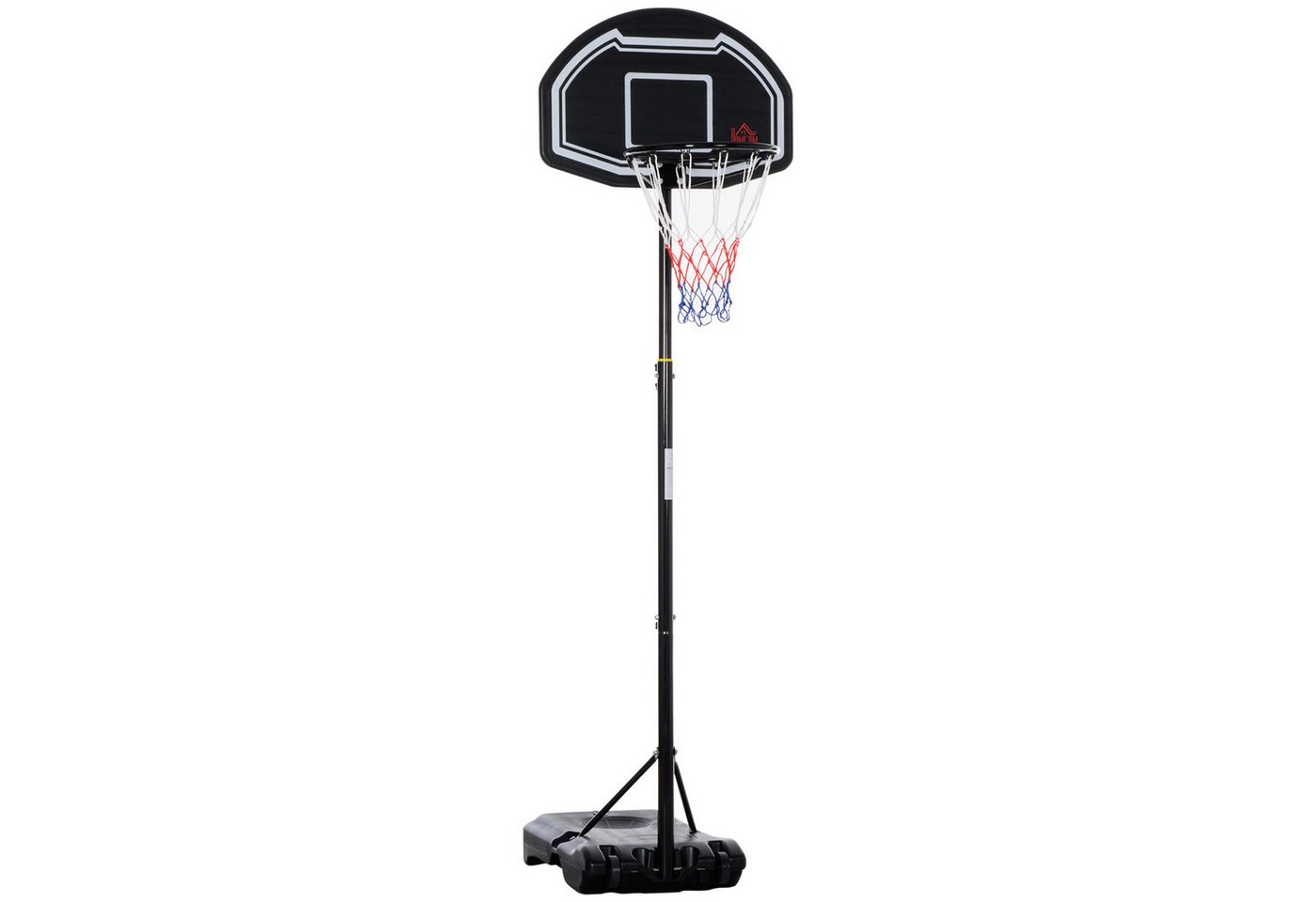 HOMCOM Basketballkorb Outdoor höhenverstellbarer Basketballständer für Jugendliche (Basketballanlage mit Ständer, 1-St., Basketballständer), für Jungendliche, Schwarz Bild 4