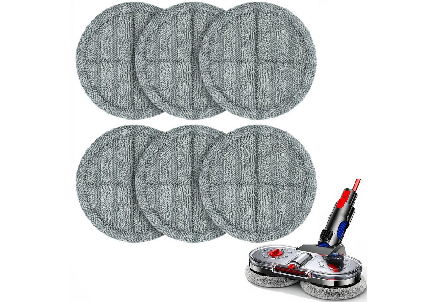 AIBISTAR Bodendüse 6 Wischmopps für elektrischen Dyson-Wischaufsatz (V7 V8 V10 V11 V15), Zubehör für Dyson V11 V10 V8 V7 V15 Staubsauger, (Set)