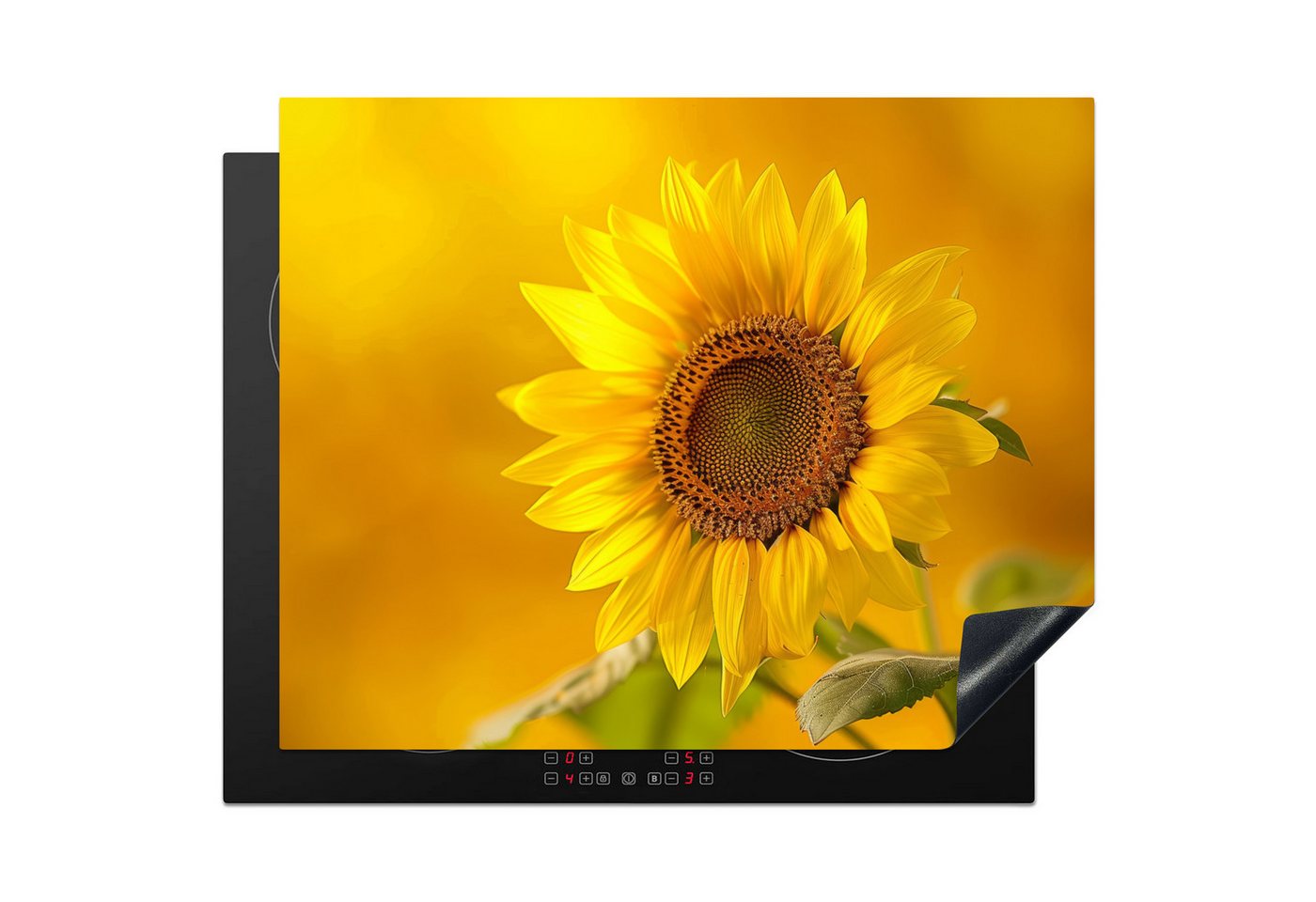 MuchoWow Herd-Abdeckplatte Sonnenblume - Blume - Gelb, Vinyl, (1 tlg), Herdabdeckplatten für Ceranfeld, Induktionsschutz, 65x55 cm
