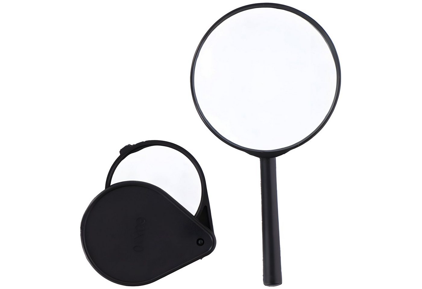 EDCO Handlupe HANDLUPE + KLAPPLUPE Set 2-teilig Ø6cm Ø9cm Vergrößerungsglas 07, Leselupe Lesehilfe Lupe Bild 2