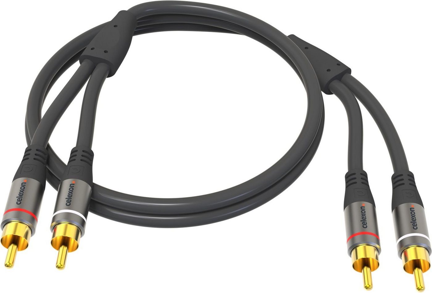 Celexon 2x Cinch Stereo Audiokabel Audio-Kabel, (300 cm), Professional Line, 3,0m, schwarz Bild 4
