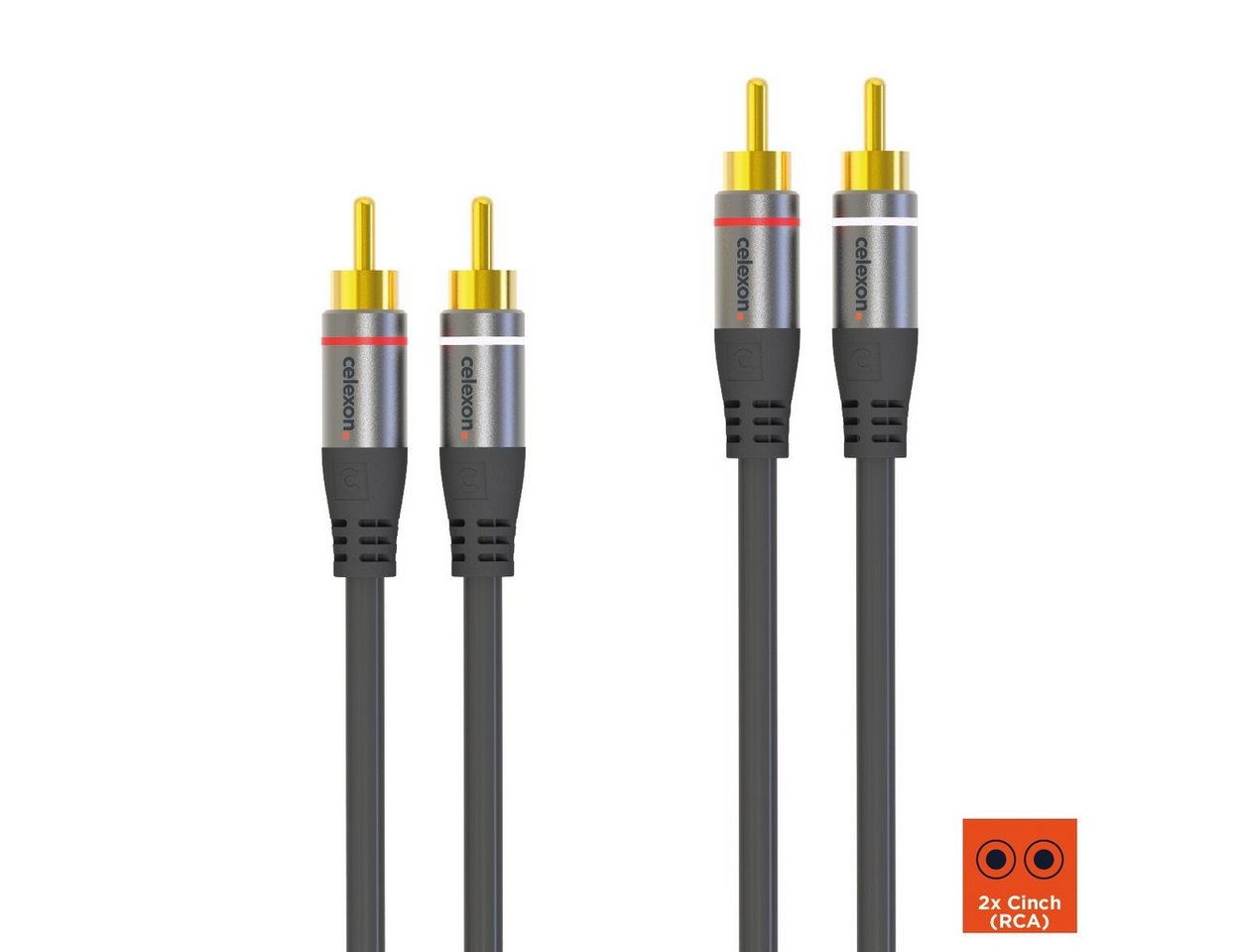 Celexon 2x Cinch Stereo Audiokabel Audio-Kabel, (300 cm), Professional Line, 3,0m, schwarz Bild 5