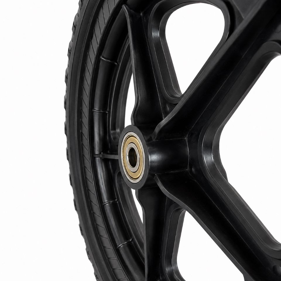FunSport-Factory Ersatzrad 12 Zoll Komplettrad Vollgummi für Scooter Tretroller Kunststofffelge, Pannensicher, wartungsfrei, abriebfest, Kunststofffelge, Vollgummi Bild 3