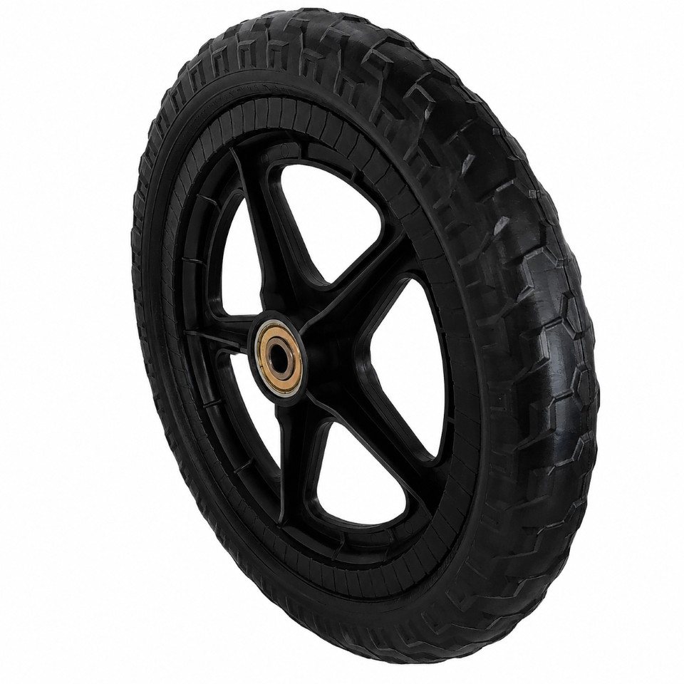 FunSport-Factory Ersatzrad 12 Zoll Komplettrad Vollgummi für Scooter Tretroller Kunststofffelge, Pannensicher, wartungsfrei, abriebfest, Kunststofffelge, Vollgummi Bild 4
