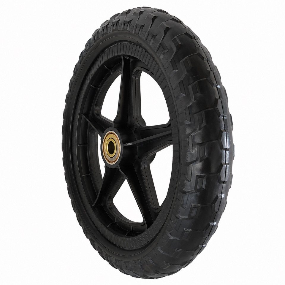 FunSport-Factory Ersatzrad 12 Zoll Komplettrad Vollgummi für Scooter Tretroller Kunststofffelge, Pannensicher, wartungsfrei, abriebfest, Kunststofffelge, Vollgummi Bild 5