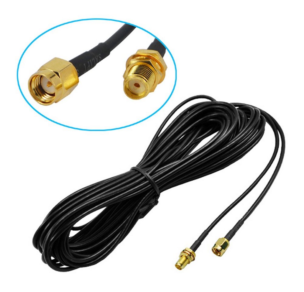 Bolwins G60 SMA Kabel 3m WLAN GPS Antennen Adapter 3m Kabel Verlängerung RG174 Verlängerungskabel, SMA Stecker, gerade Bauform, Schraubverschluss, für Antennen- und Funktechnik, SMA Buchse, passend zu Standard-SMA Anschlüssen, sichere Verbindung (300 cm), Vergoldete Kontakte, 50 Ohm Impedanz, verlustarme Signalübertragung Bild 3
