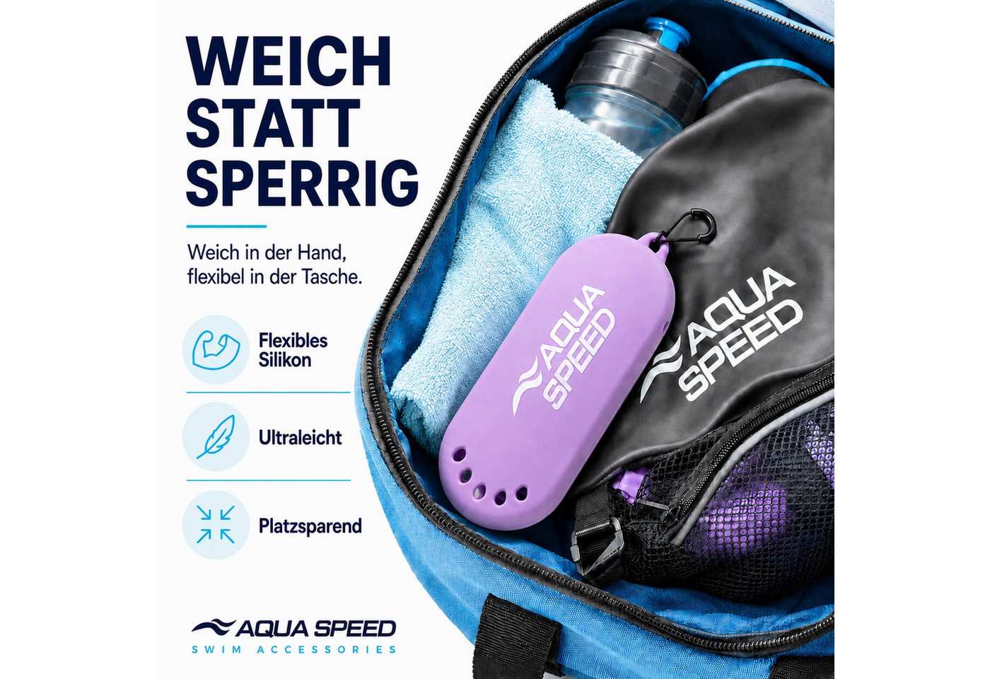 Aqua Speed Schwimmbrille Silikon Case für Schwimmbrillen / Brillen, Aqua-Fitness Wassergymnastik Stützend Bild 5