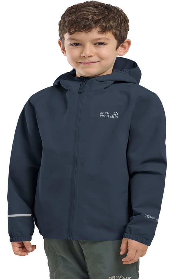 Jack Wolfskin Outdoorjacke FLAZE JACKET K für Kinder, mit Kapuze, leicht, platzsparend packbar, atmungsaktiv