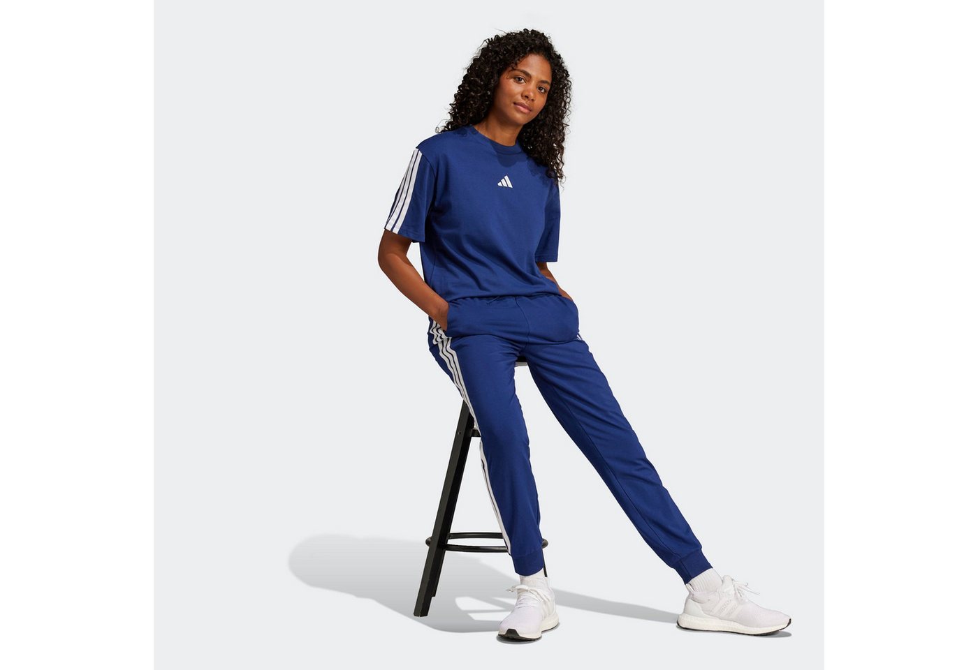adidas Sportswear Sporthose ESSENTIALS 3-STREIFEN für Erwachsene, aus Baumwolle und Elasthan, mit Kordelverschluss Bild 5