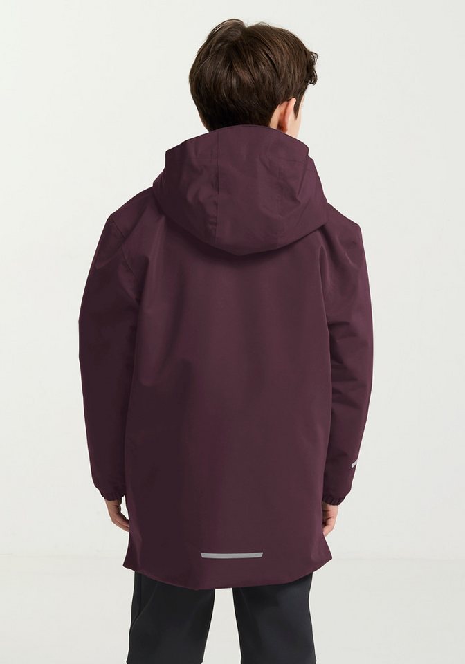 Jack Wolfskin Outdoorjacke CANVEY JKT KIDS für Kinder, mit Kapuze, wasserdicht, winddicht, atmungsaktiv, wärmend
