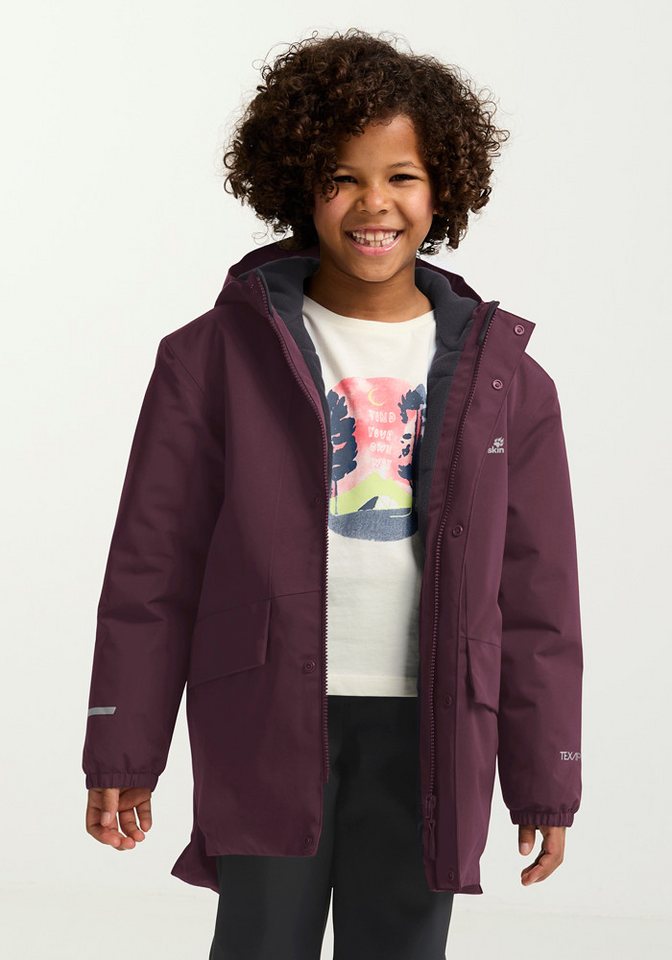 Jack Wolfskin Outdoorjacke CANVEY JKT KIDS für Kinder, mit Kapuze, wasserdicht, winddicht, atmungsaktiv, wärmend Bild 3