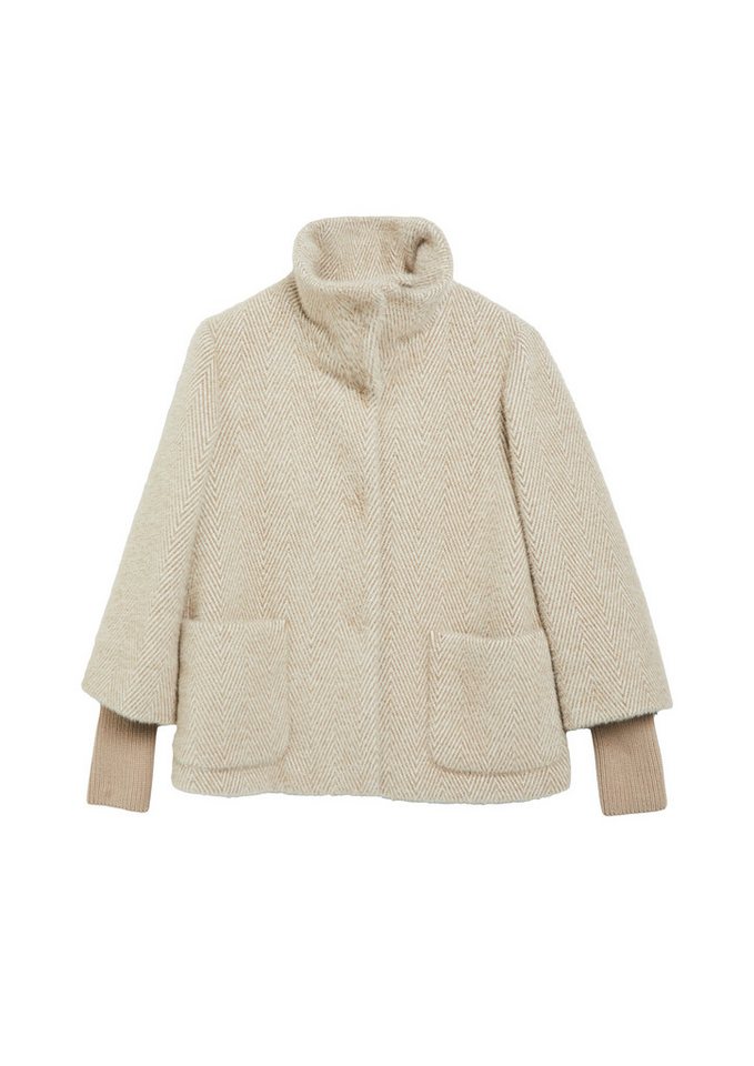 s.Oliver BLACK LABEL Outdoorjacke Regular Fit, Stehkragen, Rippbündchen an den Ärmeln