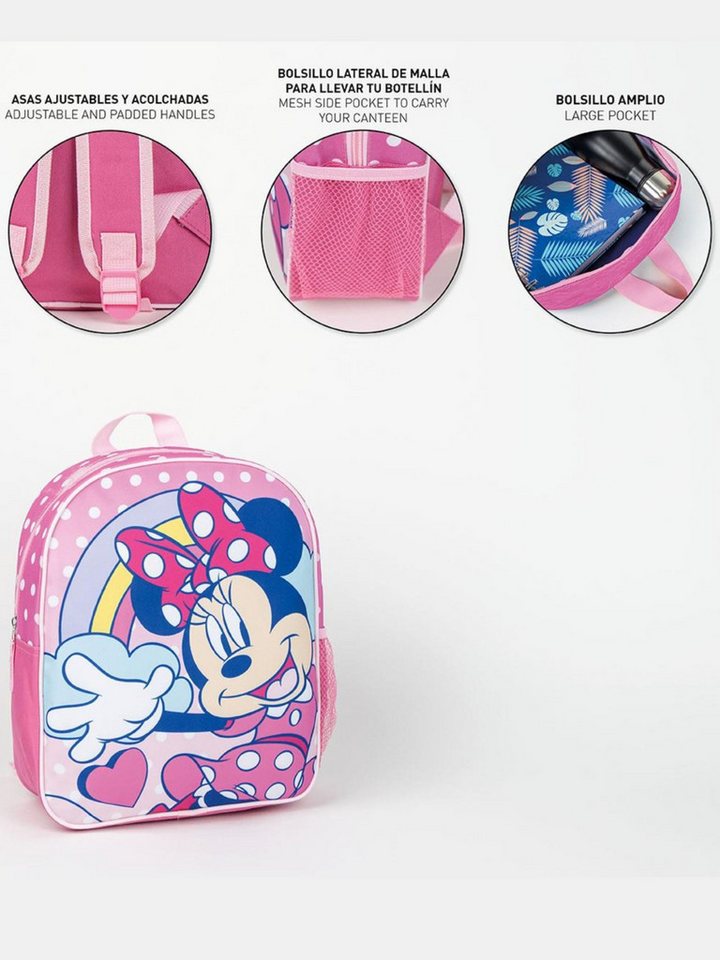 Cerdá Kindergartentasche Minnie Maus, Kinder-Rucksack 29x25x10 cm Bild 5