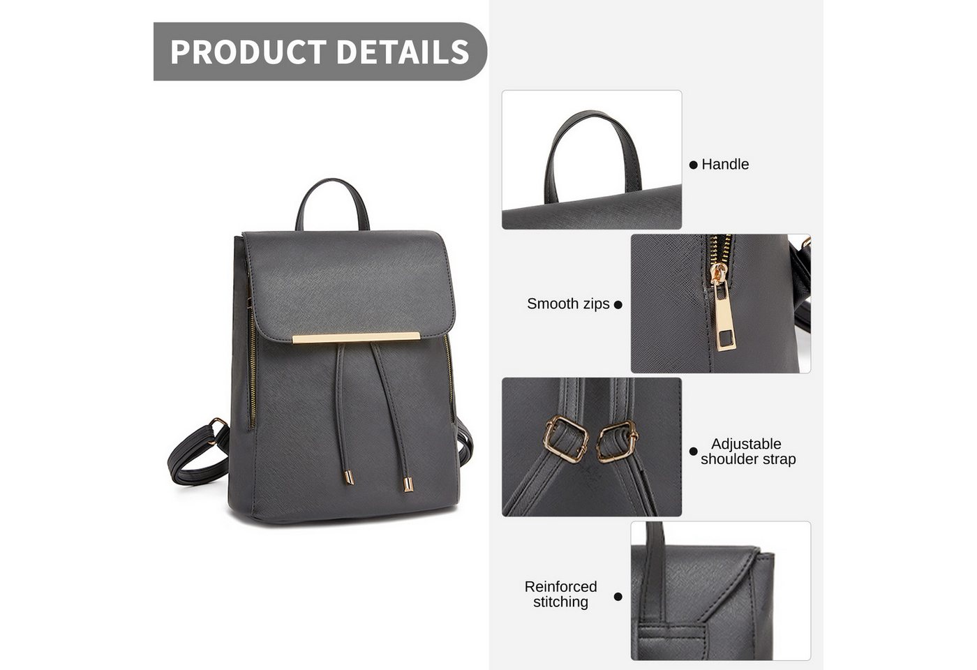 Miss Lulu Tagesrucksack Rucksack für Damen – kleiner, wasserdichter Cityrucksack Bild 3