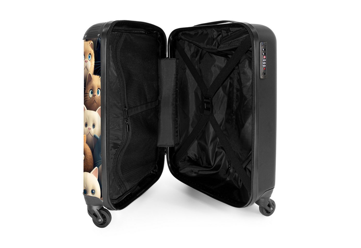 NoBoringSuitcases.com© Kinderkoffer Katzen - Tiere - Katze - Design - Mädchen - Jungen 55x35x20cm, Kinder Koffer Klein, Trolley Handgepäck, Reisekoffer