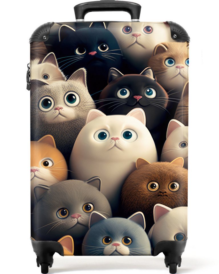 NoBoringSuitcases.com© Kinderkoffer Katzen - Tiere - Katze - Design - Mädchen - Jungen 55x35x20cm, Kinder Koffer Klein, Trolley Handgepäck, Reisekoffer Bild 3