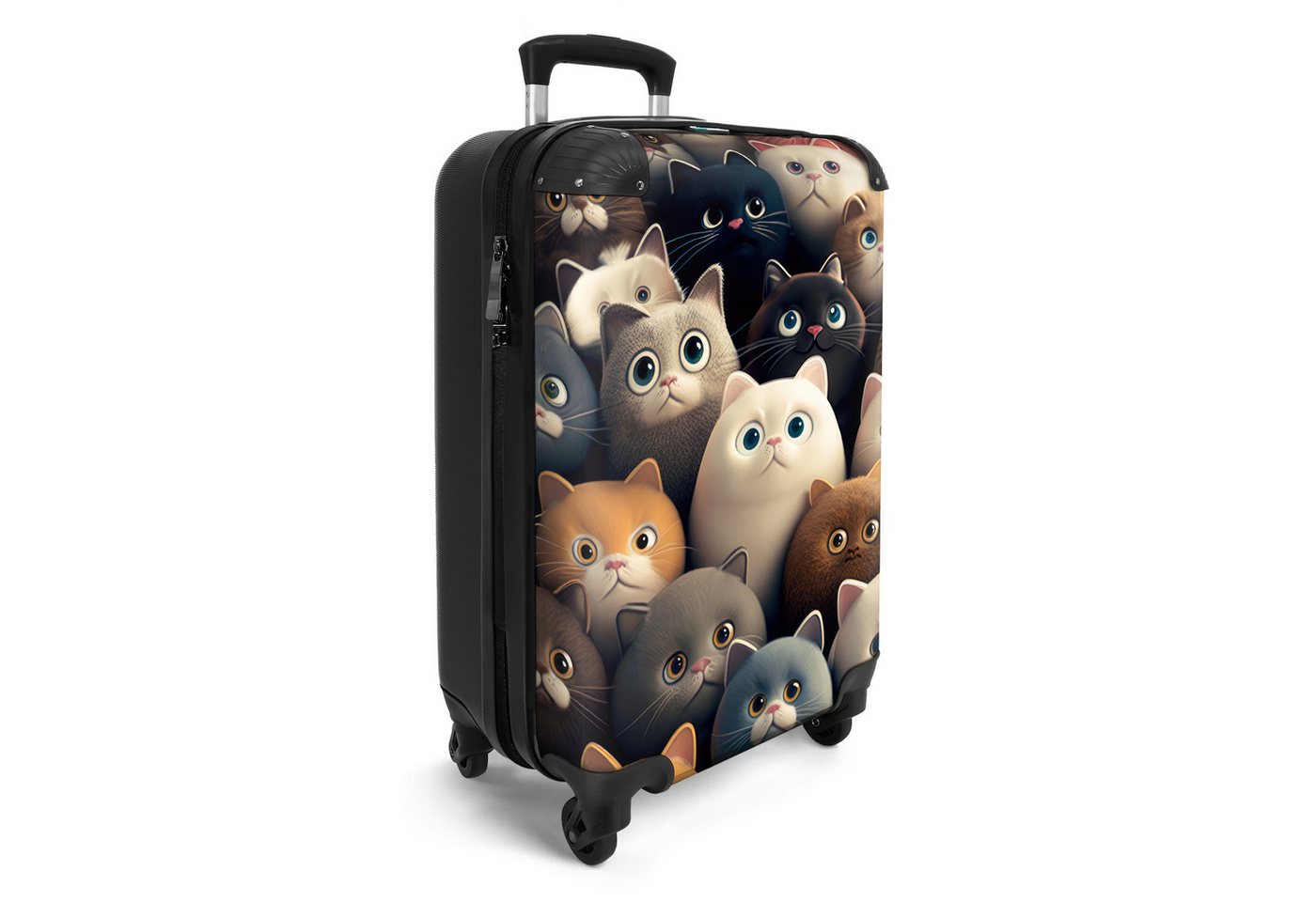 NoBoringSuitcases.com© Kinderkoffer Katzen - Tiere - Katze - Design - Mädchen - Jungen 55x35x20cm, Kinder Koffer Klein, Trolley Handgepäck, Reisekoffer Bild 4