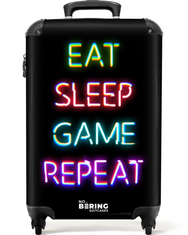 NoBoringSuitcases.com© Kinderkoffer Spiele - Neon - Zitat 55x35x20cm, Kinder Koffer Klein, Trolley Handgepäck, Reisekoffer Bild 2