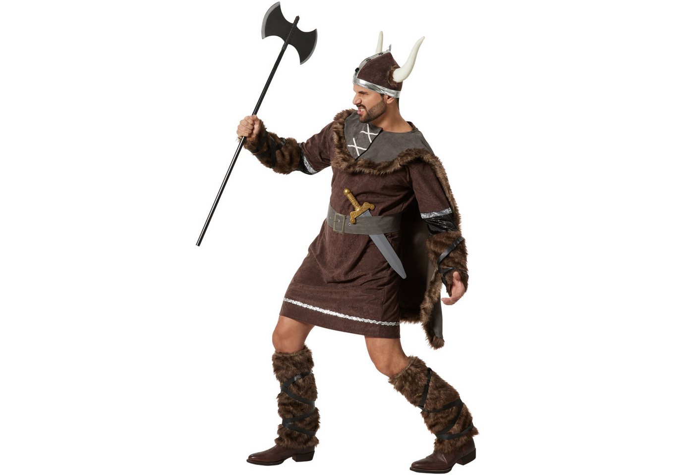 dressforfun Wikinger-Kostüm Nordfrau/Kriegerin Wikinger, in braun, Gr. XXL, Mit Oberteil, Gürtel, Umhang und mehr, Komplettes Set: Alle wichtigen Accessoires inkl. Bild 5