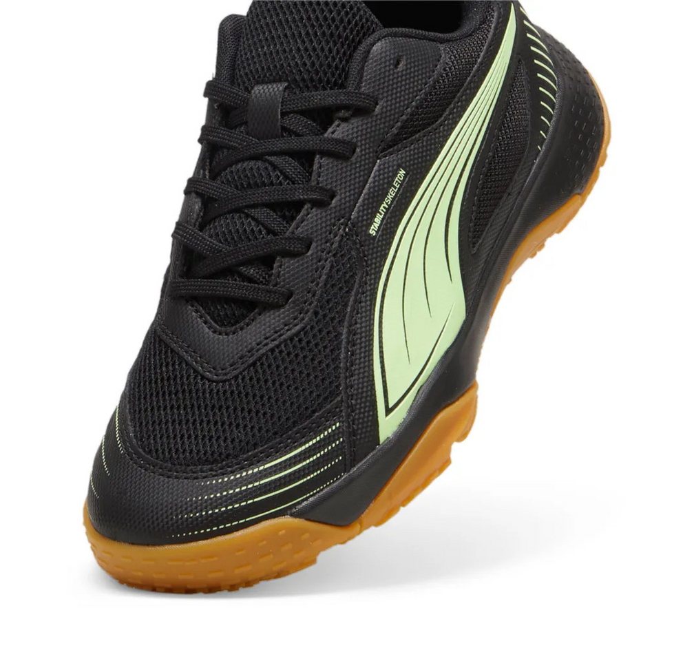 PUMA Hallen-Indoorschuhe Solarflash III JR schwarz/limegrün Kinder Badmintonschuh