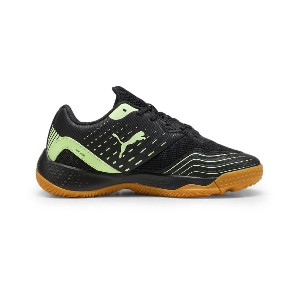 PUMA Hallen-Indoorschuhe Solarflash III JR schwarz/limegrün Kinder Badmintonschuh Bild 2