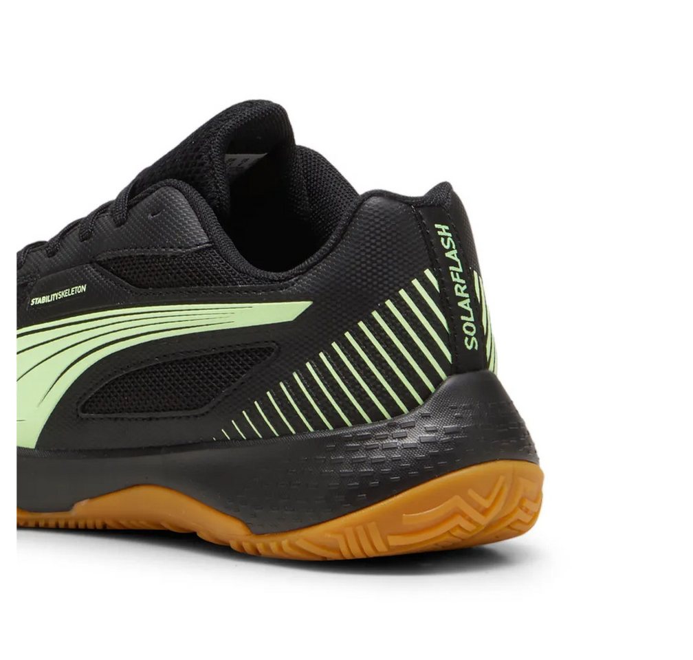 PUMA Hallen-Indoorschuhe Solarflash III JR schwarz/limegrün Kinder Badmintonschuh Bild 4