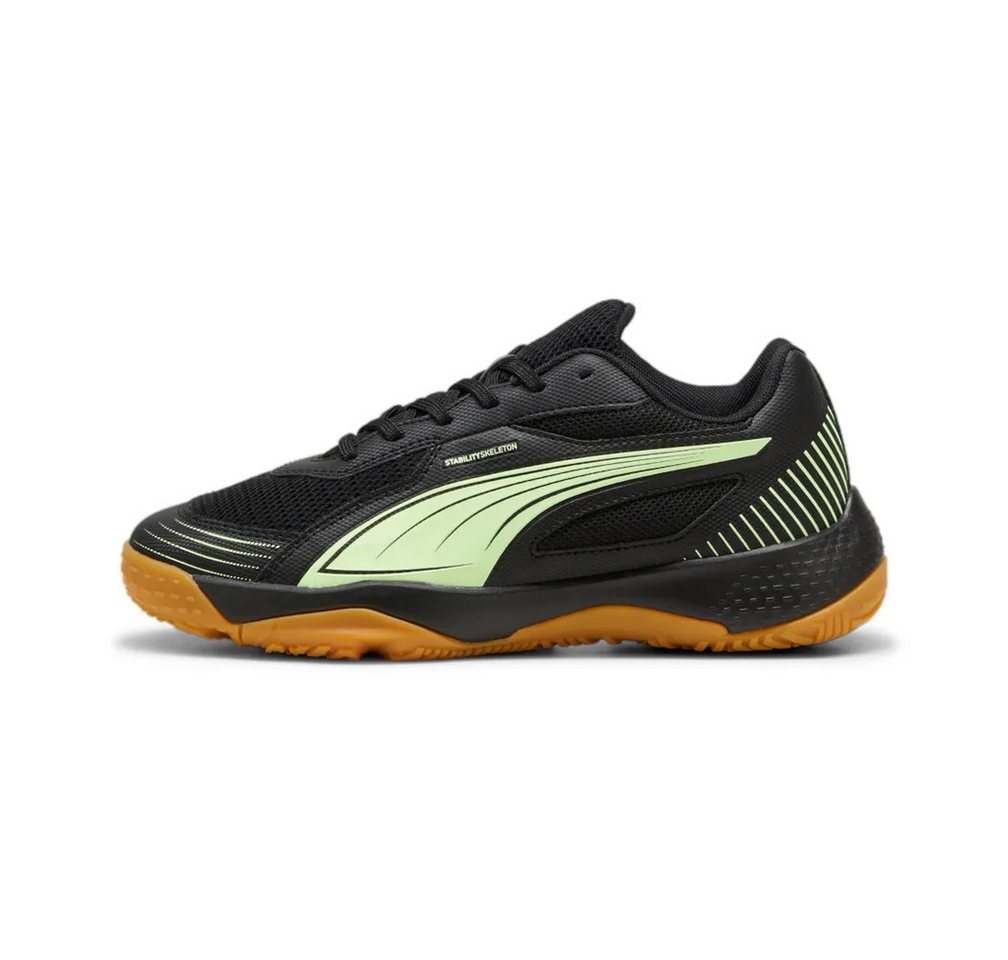 PUMA Hallen-Indoorschuhe Solarflash III JR schwarz/limegrün Kinder Badmintonschuh Bild 5