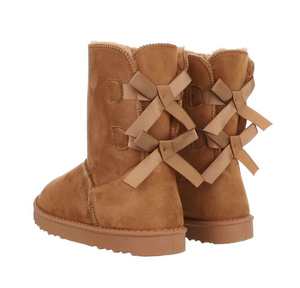 Ital-Design Damen Snowboots Freizeit Snowboots (84906887) Flach Flache Stiefeletten in Camel Bild 2