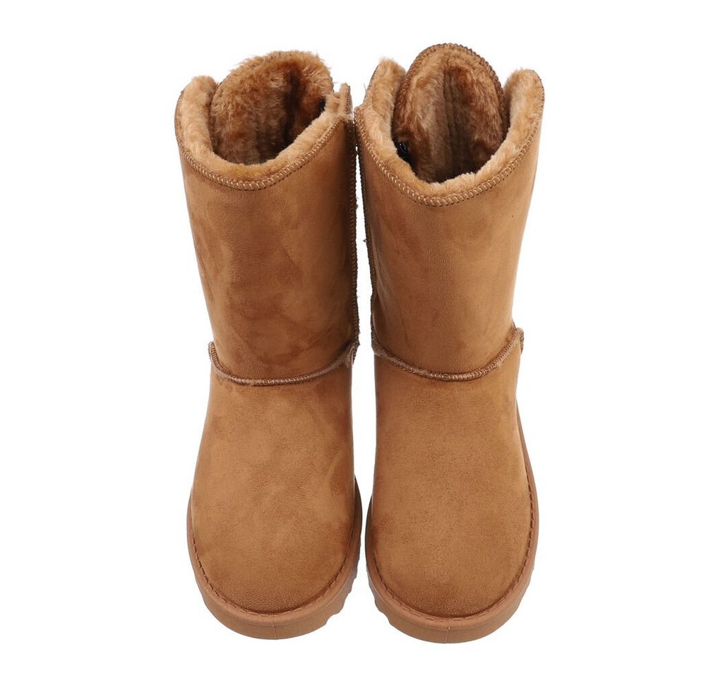 Ital-Design Damen Snowboots Freizeit Snowboots (84906887) Flach Flache Stiefeletten in Camel Bild 3