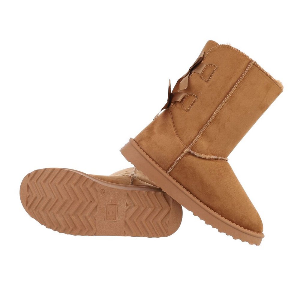 Ital-Design Damen Snowboots Freizeit Snowboots (84906887) Flach Flache Stiefeletten in Camel Bild 4