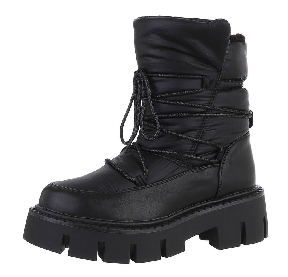 Ital-Design Damen Snowboots Freizeit Snowboots (88489464) Blockabsatz Stiefeletten in Schwarz Bild 3