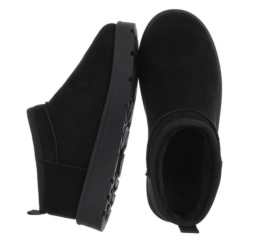 Ital-Design Bequeme Damenfreizeitschuhe mit praktischem Design Snowboots (90624827) Flach Plateaustiefeletten in Schwarz Bild 3