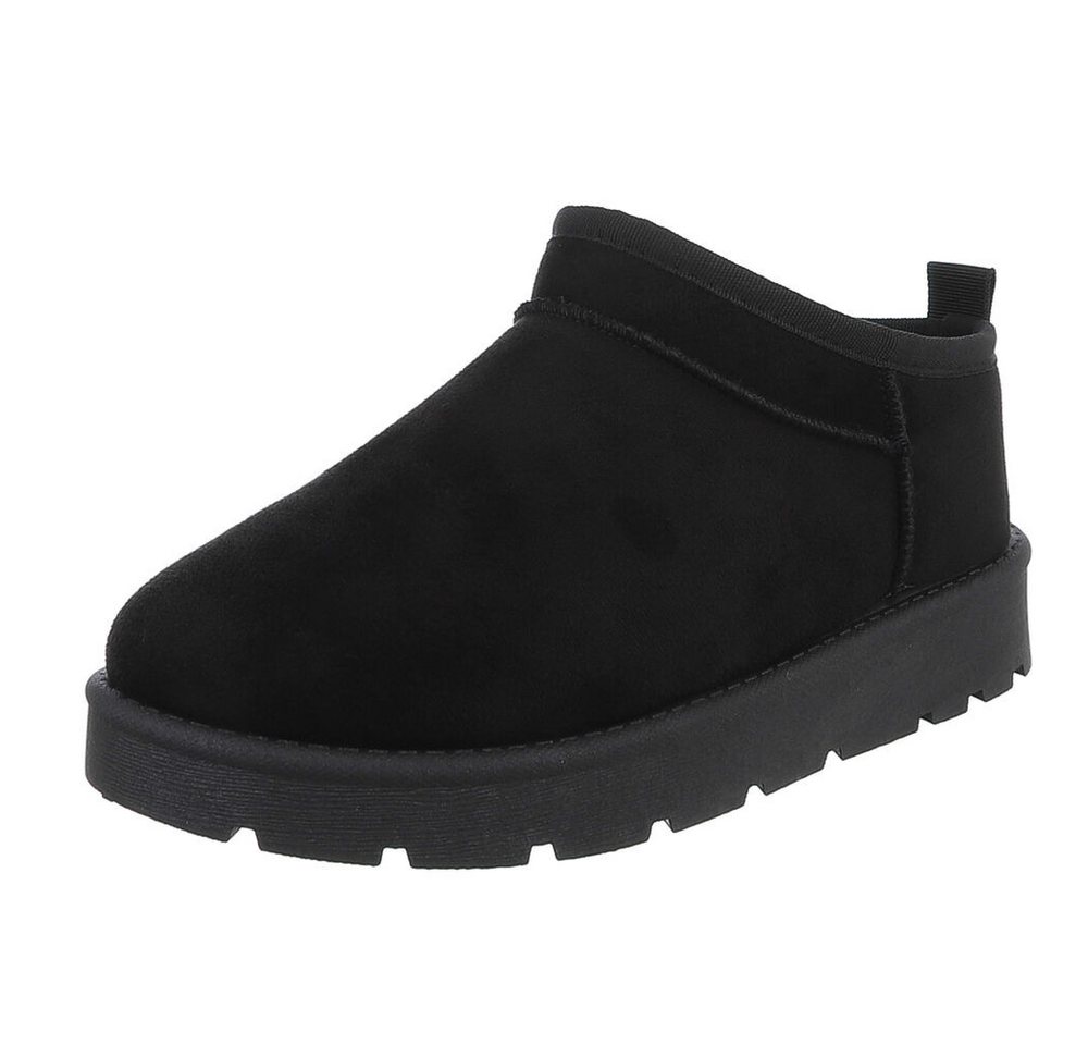 Ital-Design Bequeme Damenfreizeitschuhe mit praktischem Design Snowboots (90624827) Flach Plateaustiefeletten in Schwarz Bild 4