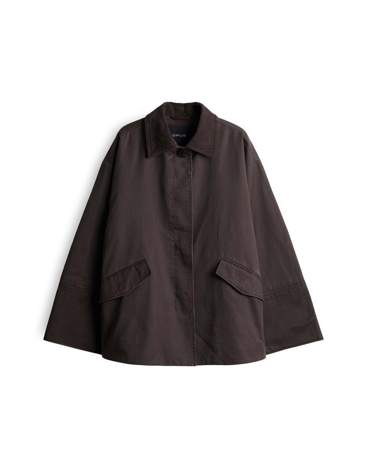 OPUS Outdoorjacke Haminu aus fließender Webware Ausgestellte Form mit gewachster Oberfläche und Seitenschlitzen