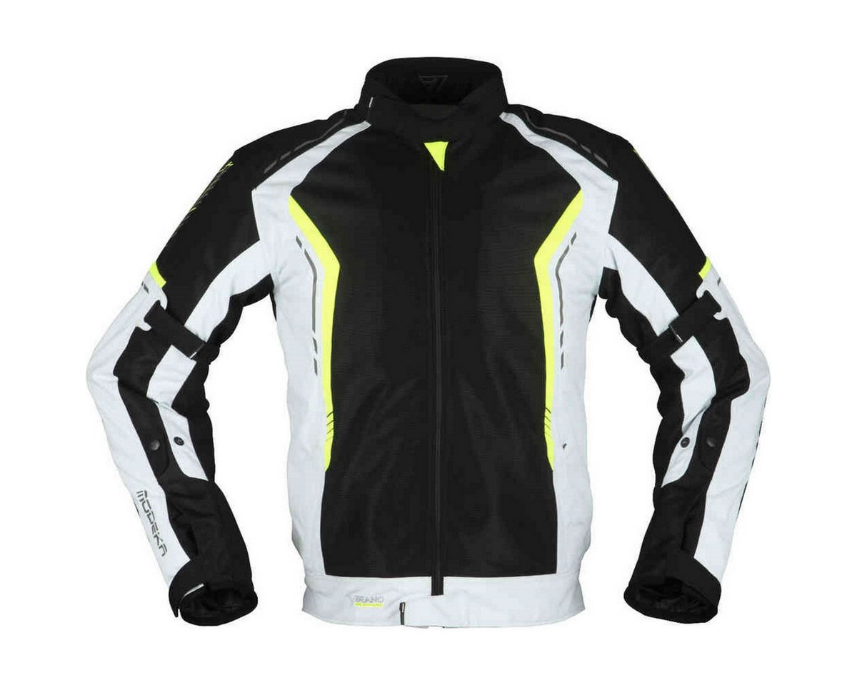 Modeka Motorradjacke Modeka Khao Air Textiljacke schwarz / hellgrau / gelb motorradjacke herren