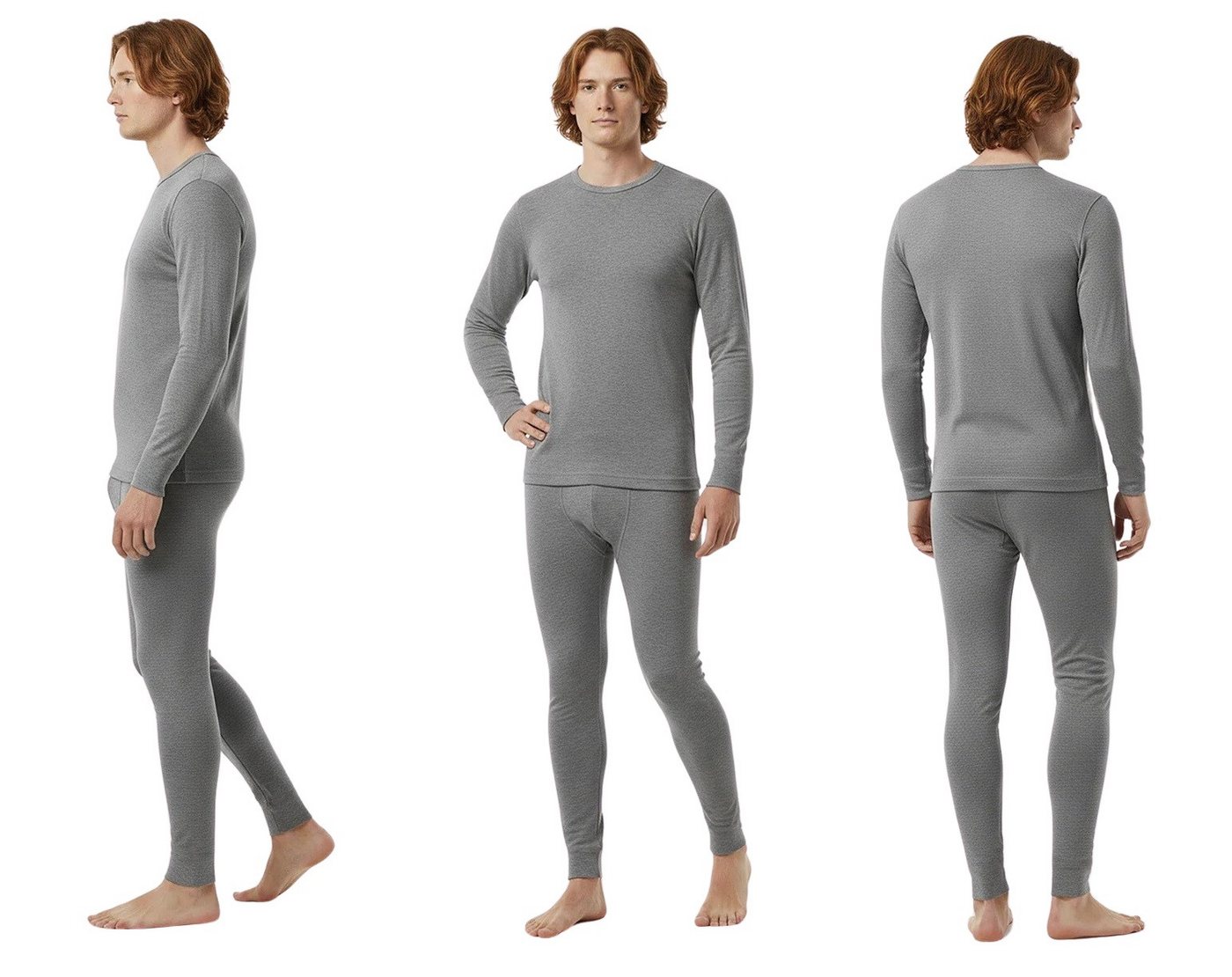 Rungassi Thermounterhose GAUBERT Thermounterwäsche-Set Merinowolle für Herren 0150 Grau bis