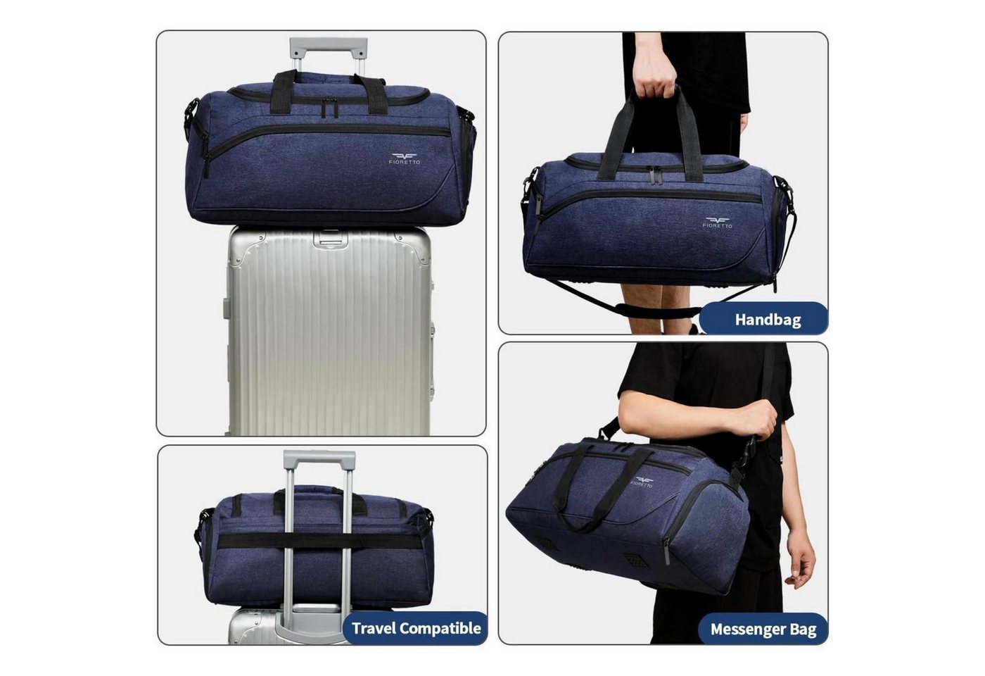 LuxusKollektion Sporttasche Sporttasche Schuhfach Nassfach wasserdicht 35L Navy Blau 35l-blau Bild 5