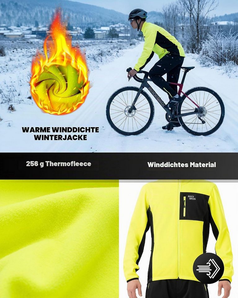 ROCKBROS Fahrradjacke Winter Fahrradjacke Herren Winddicht Warm Atmungsaktiv Bild 4
