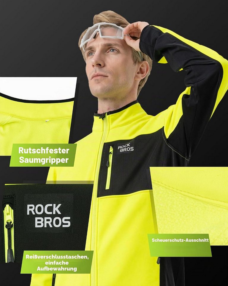 ROCKBROS Fahrradjacke Winter Fahrradjacke Herren Winddicht Warm Atmungsaktiv Bild 5