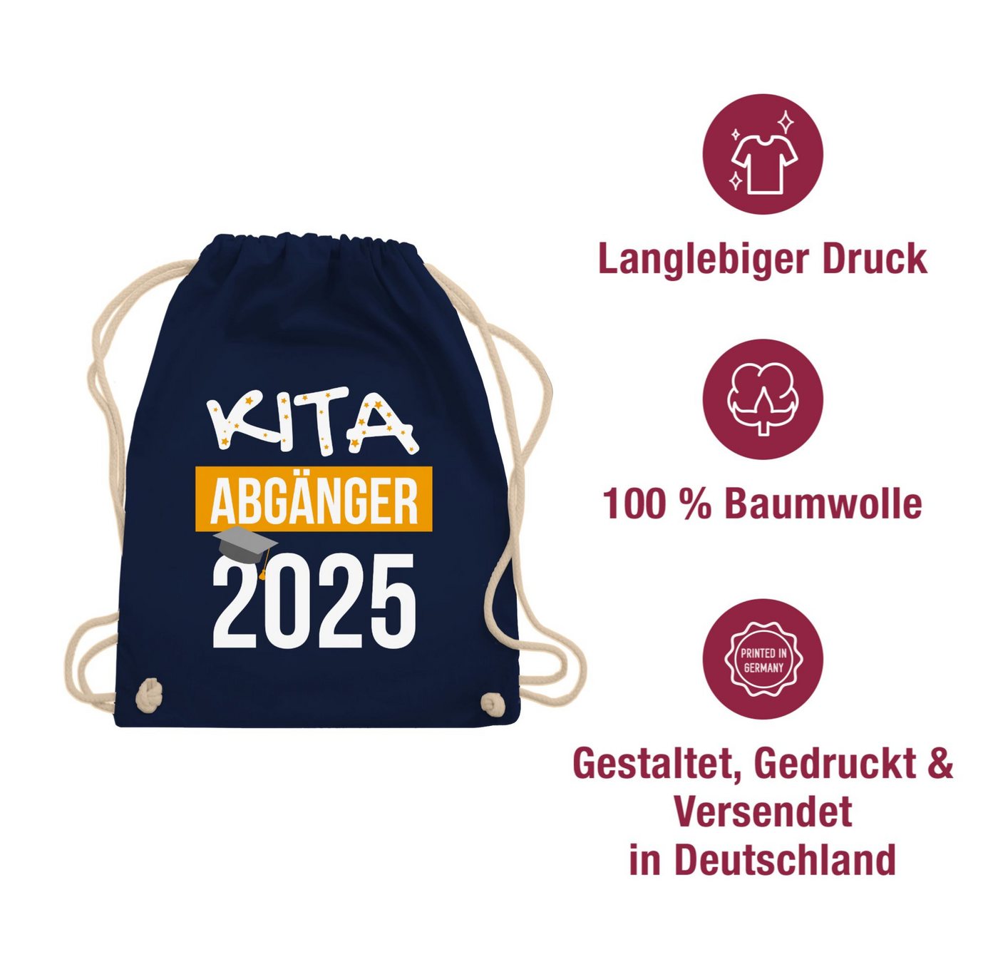 Shirtracer Turnbeutel Kita Abgänger 2025, Schulanfang & Einschulung Geschenk Turnbeutel Bild 2