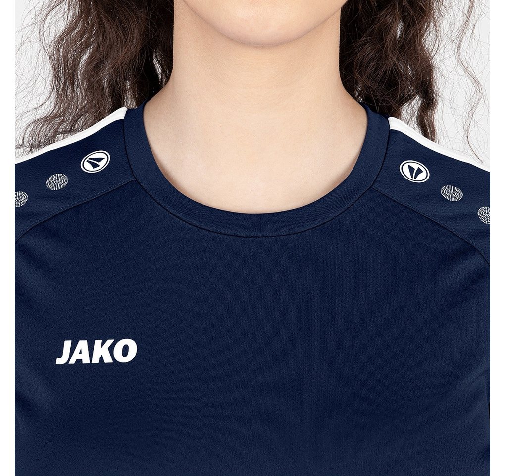 Jako Trainingsshirt Trikot Striker 2.0 KA (100% Polyester Keep Dry) dunkelblau/weiss Damen