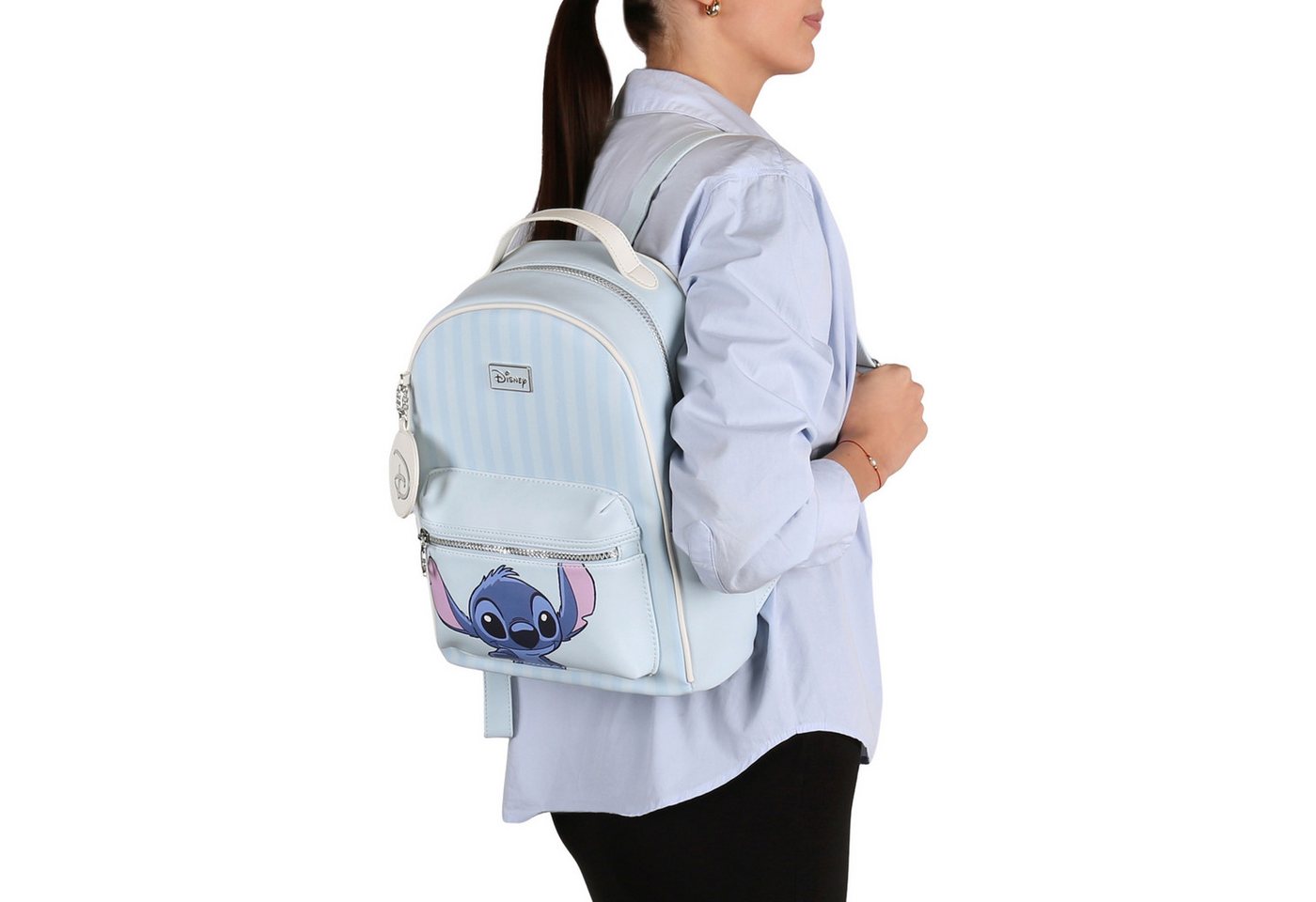Disney Cityrucksack DISNEY Stitch Damen Rucksack Kunstleder geräumig 24 × 10 × 34 cm Bild 2