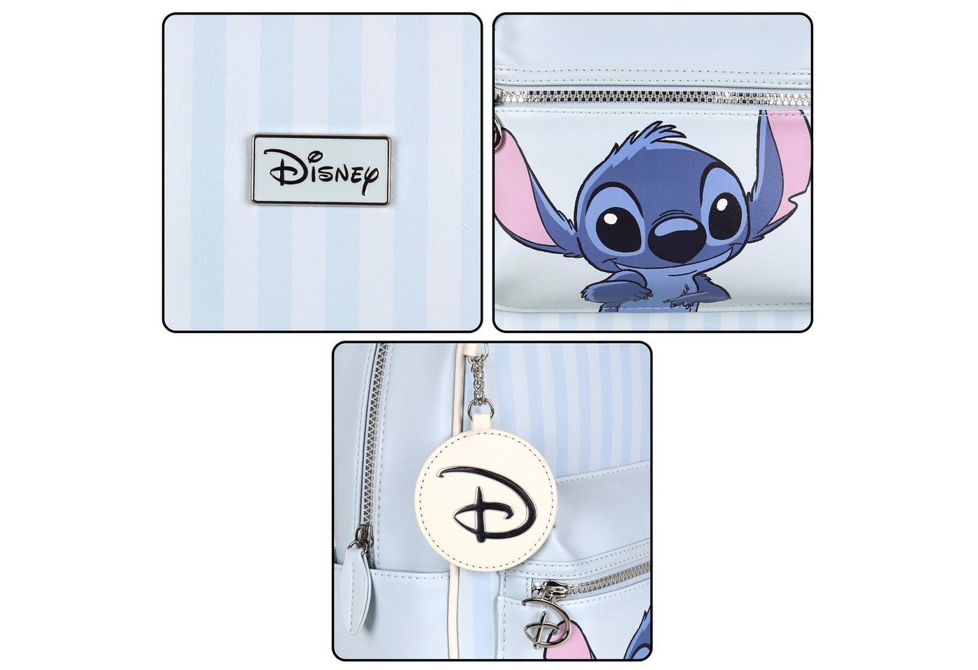 Disney Cityrucksack DISNEY Stitch Damen Rucksack Kunstleder geräumig 24 × 10 × 34 cm Bild 3